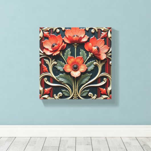 Poppy Protege Leinwanddruck (Insitu (Holzboden))