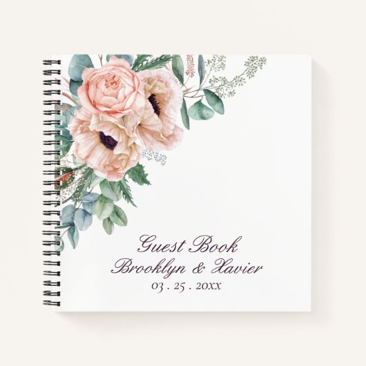 Poppy Radiance Wedding Guest Book Notizblock (Vorderseite)