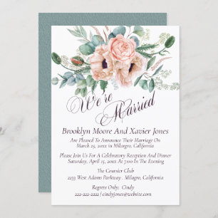 Poppy Radiance Wir sind Verheiratete Hochzeitsankü Einladung
