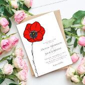 Poppy Red Blume Wedding Einladung