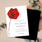 Poppy Red Blume Wedding Einladung