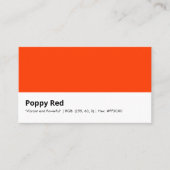 Poppy Red | "Lebhafte und leistungsstarke" Farbe Visitenkarte (Vorderseite)