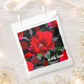 Poppy Red Retro Blumendesign Geschenktütchen (Ausgeschnitten)