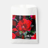Poppy Red Retro Blumendesign Geschenktütchen (Vorderseite)