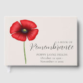 Poppy Remembrance Gedenkbuch Gästebuch (Vorderseite)