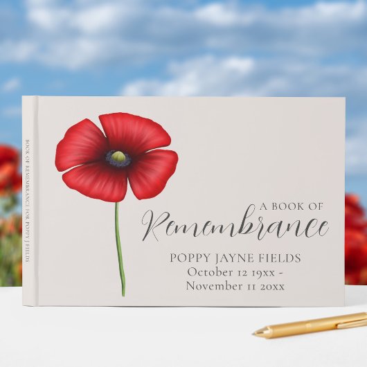 Poppy Remembrance Gedenkbuch Gästebuch
