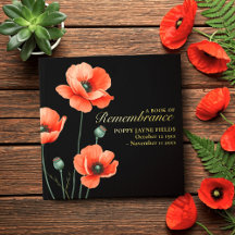 Poppy Remembrance Square Foil Gästebuch