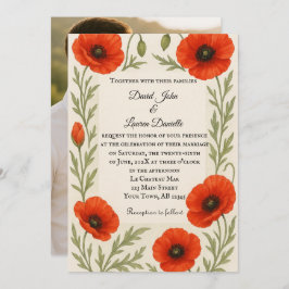 Poppy Reverie Photo Wedding Invitation Einladung