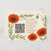 Poppy Reverie QR Code RSVP Card (Vorne/Hinten)