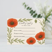 Poppy Reverie RSVP Card Karte (Stehend Vorderseite)