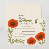 Poppy Reverie RSVP Card Karte (Vorne/Hinten)