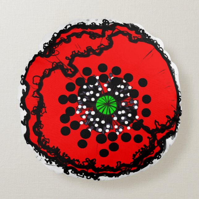 POPPY Round Pillow Rundes Kissen (Vorderseite)