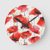 Poppy Runde Wanduhr (Vorderseite)