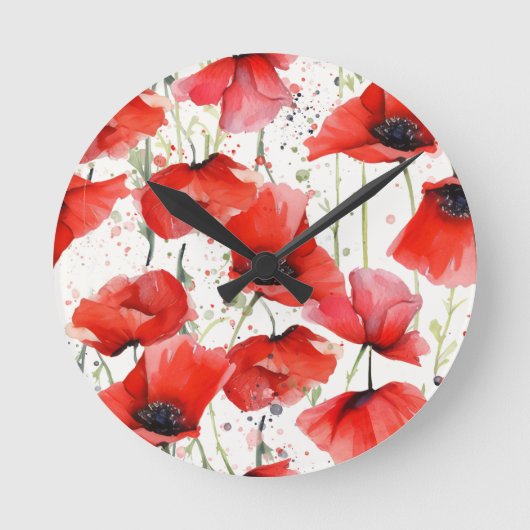 Poppy Runde Wanduhr (Vorderseite)