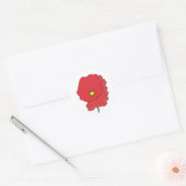 Poppy Runder Aufkleber (Umschlag)