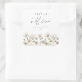 POPPY Rustic Pastel Wildblume Brautparty Quadratischer Aufkleber (Tasche)