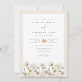 POPPY Rustic Watercolor Wildblume Foto Hochzeit Einladung (Vorderseite)