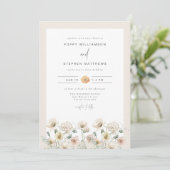 POPPY Rustic Watercolor Wildblume Foto Hochzeit Einladung (Stehend Vorderseite)