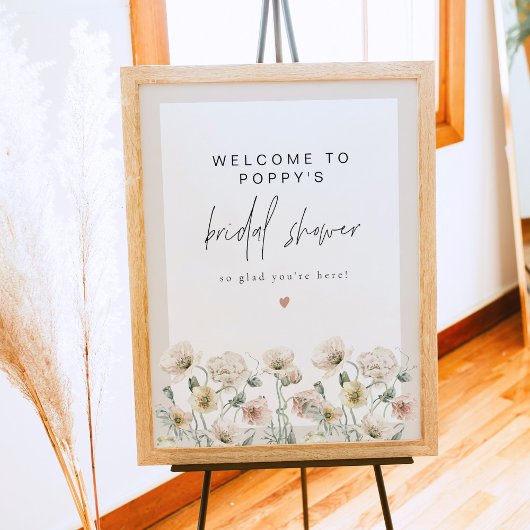 POPPY Rustic Wildblume Brautparty Willkommen Poster