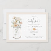 POPPY Rustic Wildblume Mason Jar Brautparty Einladung (Vorderseite)