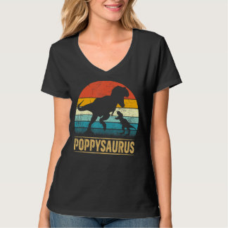 Poppy Saurus Rex Dinosaur Poppysaurus Funny Vater T-Shirt
