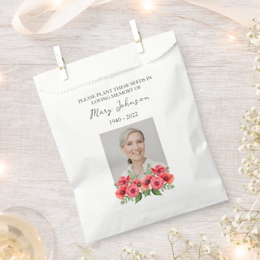 Poppy Seed Packet Memorial Funeral Favor Bag Geschenktütchen (Ausgeschnitten)
