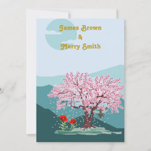 Poppy Seeds Blume Sakura Bee Wedding Einladung