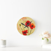 Poppy Shadows Art Clock Runde Wanduhr (Zuhause)