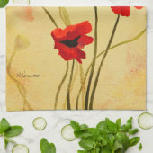 Poppy Shadows Red Poppies Wassercolor Geschirrtuch (Gefaltet)
