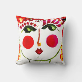 Poppy - Sinti und Roma Garden Girl Cotton Pillow Kissen
