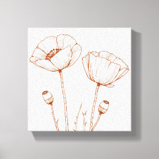Poppy Sketch in Sepia Tones Leinwanddruck