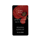 Poppy Spread Love Not Germs Hand Sanitizer Adressaufkleber (Vorne)