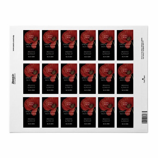 Poppy Spread Love Not Germs Hand Sanitizer Adressaufkleber (Vorne)