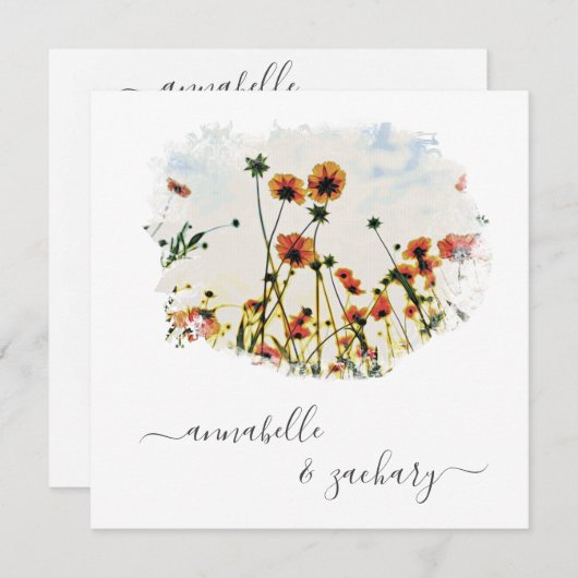 *~* POPPY-UAWG - QR-Code AR9 Blumeneinladung Einladung (Vorne/Hinten)