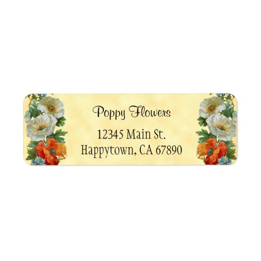 Poppy und Cornflowers Custom Floral Address Labels (Vorne)