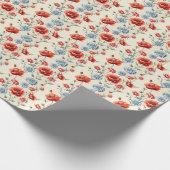 Poppy und Dahlia Geschenkpapier (Ecke)