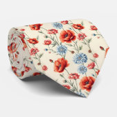 Poppy und Dahlia Krawatte (Gerollt)