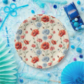 Poppy und Dahlia Toile Pappteller (Party)