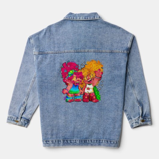 Poppy und Viva Trolls Jeansjacke (Rückseite)