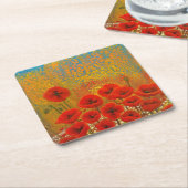 Poppy-Untersetzer Rechteckiger Pappuntersetzer (angewinkelt)