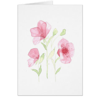 Poppy Wasserfarbe Druckgraukarte