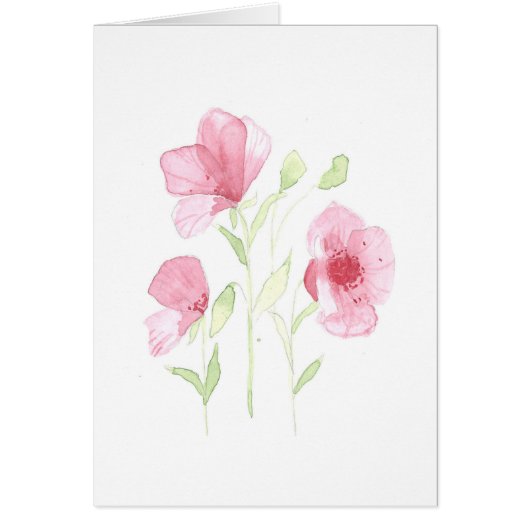 Poppy Wasserfarbe Druckgraukarte (Vorne)