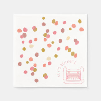 Poppy Watercolor Dots Bounce House Papier Napkin Serviette