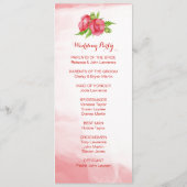 Poppy Watercolor Hochzeitsprogramme Programm (Rückseite)