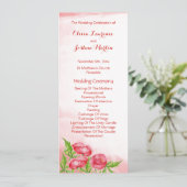 Poppy Watercolor Hochzeitsprogramme Programm (Stehend Vorderseite)