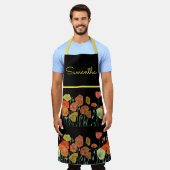 Poppy Watercolor Pappi Blume Schürze (Getragen)