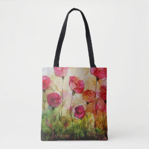 Poppy Watercolor Personalisierter Muttertag Tasche