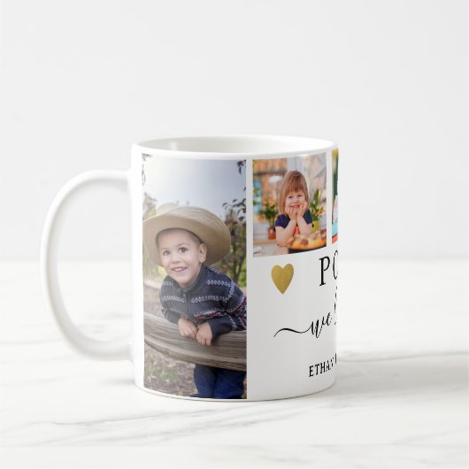 Poppy We Love You Grandkids 5 Photo Collage Kaffeetasse (Links)