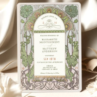 Poppy Wedding Einladungen Jugendstil von Mucha