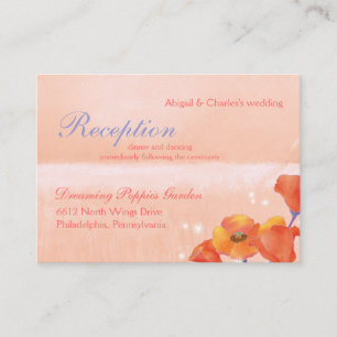 Poppy Wedding Reception oder Bridal Registry Begleitkarte